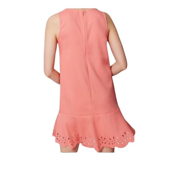 LOFT Coral Laser Cut Hem Sleeveless Shift Dress Size 6 - Picture 2 of 8